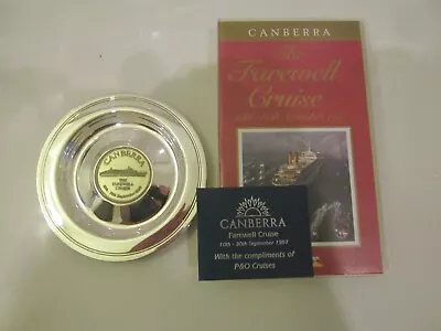 CANBERRA FAREWELL CRUISE 1997..SOUVENIR PIN DISH..ORIGINAL P&O  CARD Plus Video • £6