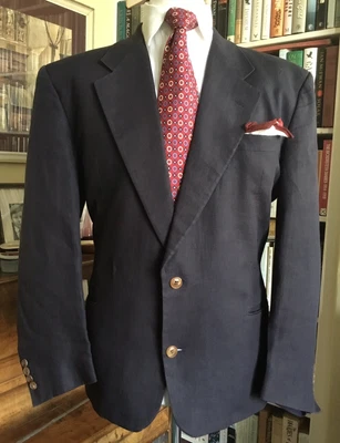 £24.99 • Buy Vintage MULBERRY Blue Pure Linen Jacket. 44” Chest Short. Good, Used Condition