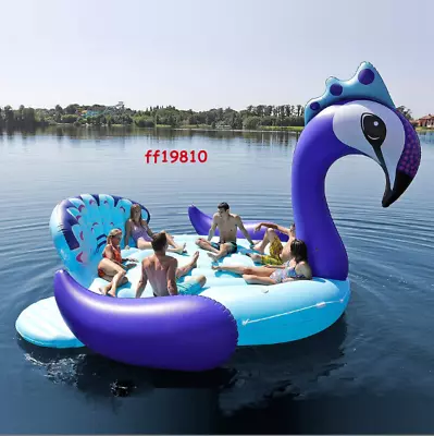 Giant 6-8 Person Inflatable Peacock Lake Water Float Raft • $489.34