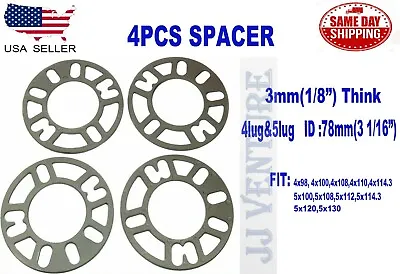 4pcs Universal Wheel Spacer Fit 4 Lug & 5 Lug Thickness: 3mm (1/8”) • $16.64