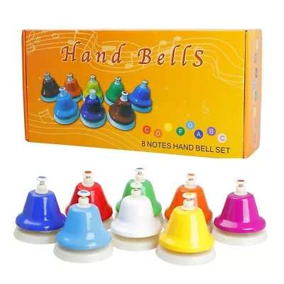 Orff Musical Instrument Set Colorful Handbell 8-Note Hand Bell Child Music Toys • $36.99