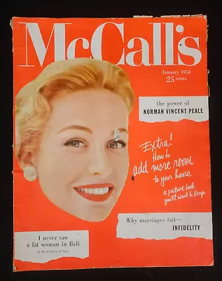 Vintage McCalls Magazine January 1954 Recipes Articles Advertisements • $2.99