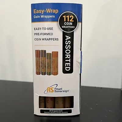 112 Royal Sovereign Easy-Wrap Coin Penny Nickel Dime Quarter Wrappers In Box • $11.95