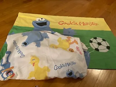 VtG Sesame Street Cookie Monster Elmo Sports Toddler Fitted Sheet + Pillow Case • $47.96