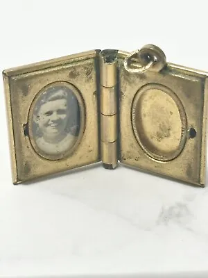 Vintage Gold Filled Engraved Book Locket With Photo • $45