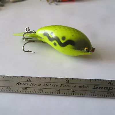 Fishing Lure Fred Arbogast  2   Mud Bug  Yellow  & Silver Scales Black Markings • $5.99