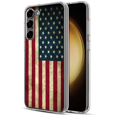 USA American Flag Clear TPU Rubber Case For Samsung Galaxy S23 Plus S23+ • $12.95