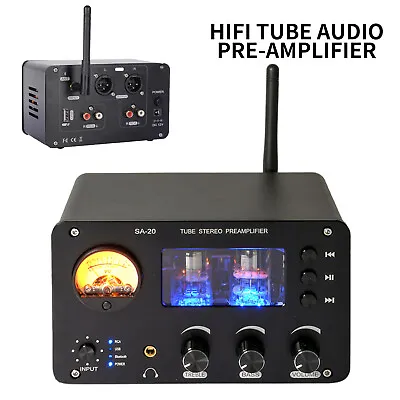 HiFi 2.0 Channel Tube Audio Bluetooth Stereo Processor Preamp Pre-Amplifier • $82.79