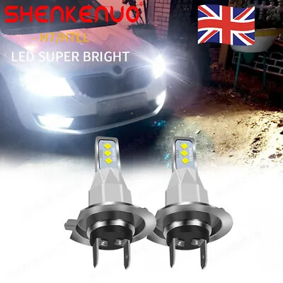2x H7 LED Headlight Bulbs 80W High Low Beam White Headlamp 6000K Cool White UK • £15.99