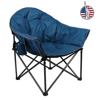 Oversized Camping Chairs Padded Folding Moon Chair Saucer Recliner W/ Carry Bag~ • $77.99