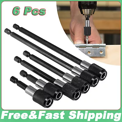 6Pcs Screwdriver Extension Magnetic Quick Release 1/4 Hex Shank Holder Drill Bit • $11.10