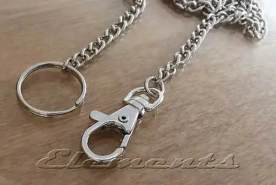 Hipster Belt Wallet Chain Jailers Key Ring With Split Ring Nickel Plated BM082 • £2.99