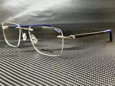 MONT BLANC MB0185O 002 Silver Square 55 Mm Men's Eyeglasses • $190.35