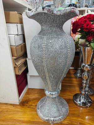 £69.99 • Buy X Large 80cm Shiny Sparkly Mirror Crushed Diamond Glitter Flower POT Floor Vase
