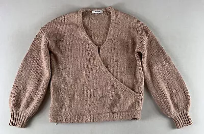 Madewell Knit Sweater Womens Xs Pink Pullover Wrap Long Sleeve Wool Blend • $4