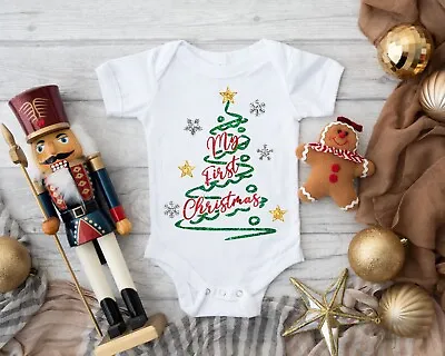 Baby Grow 78 My First Christmas Tree - Baby Grow - Baby Vest Novelty Gift • £9