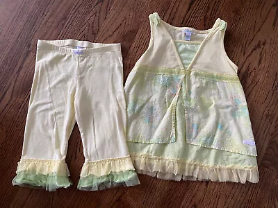 Naartjie Girls Size 6 Yellow Summer Outfit - Top & Capri Pants - Cute!! EUC • $19.99