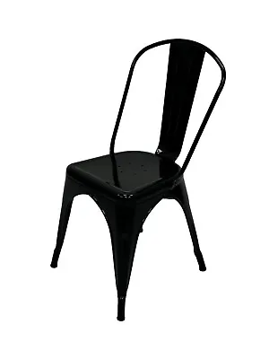 Black Metal Tolix Chairs Black Stacking Tolix Chairs Black Metal Cafe Chairs • £34.99