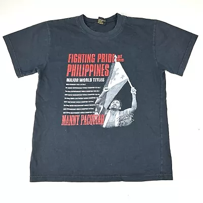 Manny Pacquiao Vintage Y2K Shirt Fight Boxing Sports Tee Black Sz Large • $20