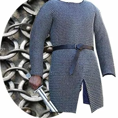 Chain Mail Full Sleeve Shirt Round Riveted With Flat Washer Extra Large Size • £191.32