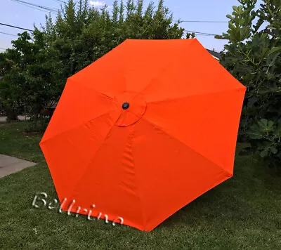 Bellrino Patio Umbrella Canopy  Cover Replacement  Fit 9ft 8 Ribs Tango Orange • $28.99