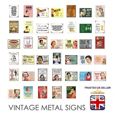 £3.99 • Buy Retro Metal Wall Garage Vintage Kitchen Alcohol Funny Man Cave Pub Shed Bar Sign