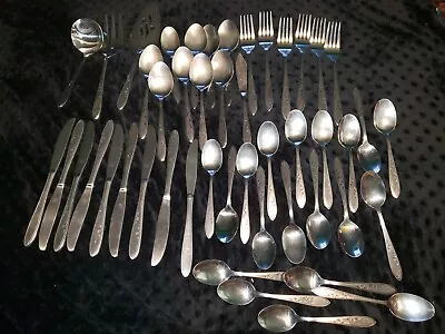 Vintage Imperial Stainless Steel Flatware Flower Dance -47 Pieces Total  • $59.99