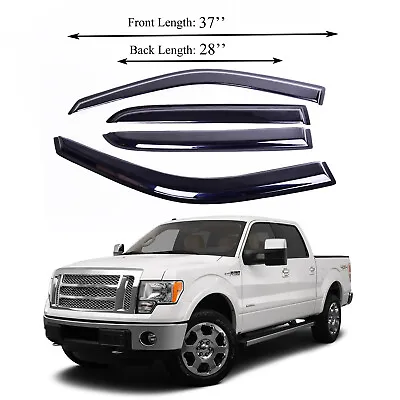 Fits Ford F150 09-14 Acrylic SuperCrew Window Visor Sun Rain Deflector Guard • $31.99