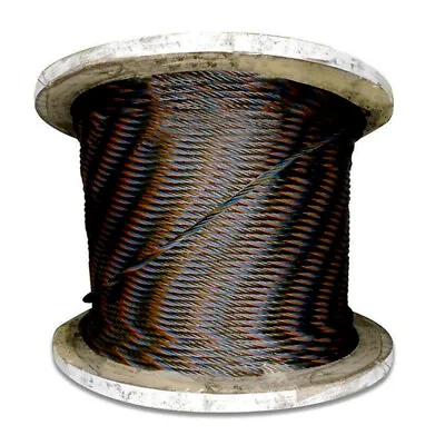 5/8  Steel Wire Rope Bulk 500 FT Spool For Tow Winch Cable Crane Rigging Plain • $899.97