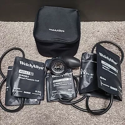 Tycos Welch Allyn Manual Blood Pressure Set Adult 10 11 + 12 Cuff Sizes + Case • $175