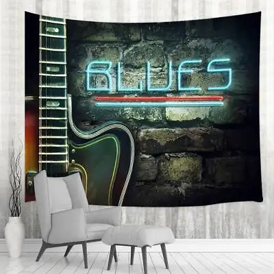 Extra Large Tapestry Wall Hanging Blues Music  Vintage Black Fabric Art Posters • $13.36