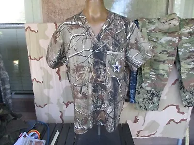 Dallas Cowboys NFL Apparel Real Tree Camouflage Hospital Scrub Top Shirt LARGE • $20