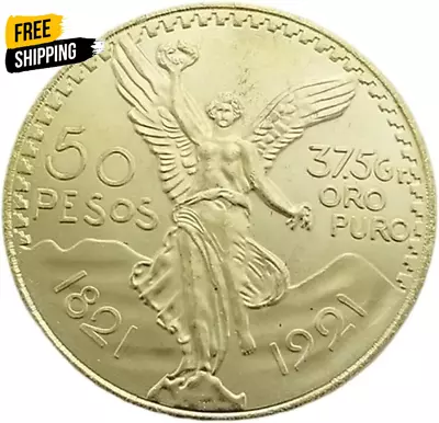 1821-1921 1943 1947 Centenario Mexican 50 Pesos Mexican Gold Coin Gold Dollar An • $23.36