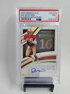 JOE MONTANA 2022 Panini Immaculate ✏️ Auto Jersey Numbers /16 PSA 9 MINT  • $51