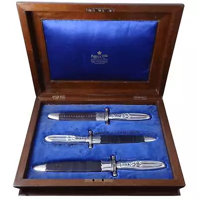 C1900 Sterling Handle Cased Knife Set By Mappin & Webb Silvermith London • $2750