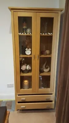 Oak Display Cabinet With Glass Doors G Plan  • £145