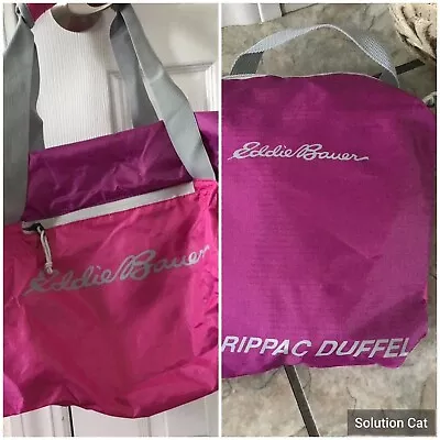 Eddie Bauer Rippac Duffel Packable Ultra Lightweight Bag Magenta Pink 16” Long • $24.99