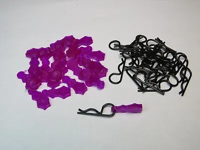 RC Body Clips And Pulls Flexi Pulls New! Purple Pulls W Black Pins  Rc Parts • $11.99