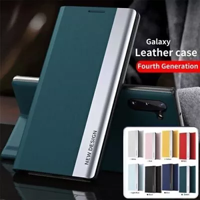 For Samsung S24 Ultra S23 A72 Leather Magnet Flip Case Holder Cover Luxury • $9.34