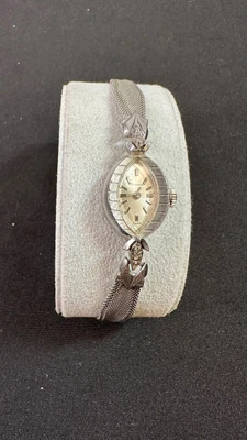 $225 • Buy Vintage 14 K White Gold Bulova Elegant Ladies Cocktail Watch