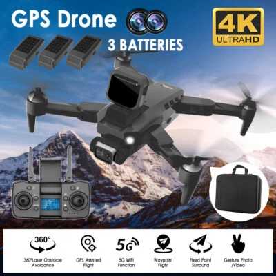 $198.99 • Buy GPS RC Drone 4K Dual HD Camera 5G FPV Obstacle Avoidance Brushless Quadcopter