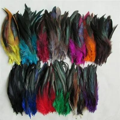 Rooster Tail Feathers Craft Decorations Dyed Hat Art 12-25cm UK SELLER • £2.75