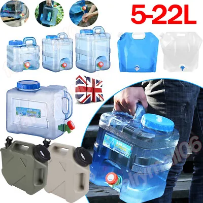 £11.79 • Buy 5-22L Camping Hiking Tank Container Storage Drinking Water Bottle Bucket W/ Tap