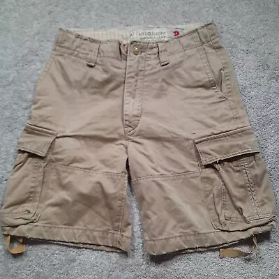 Abercrombie & Fitch Twill 7 Pocket AF Cargo Shorts Beige Size S Summer Utility • £35