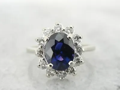 Stunning Color Changing Sapphire And Diamond Kate Middleton Style Cocktail Ring • £4673.50