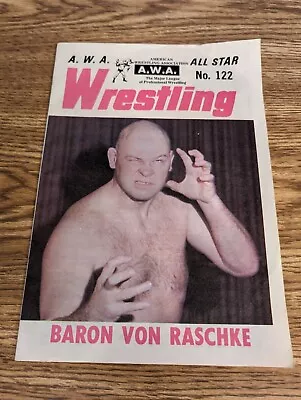 AWA All Star Wrestling Program #122 | Baron Von Raschke W/ Pin Up | 1974 • $34.99