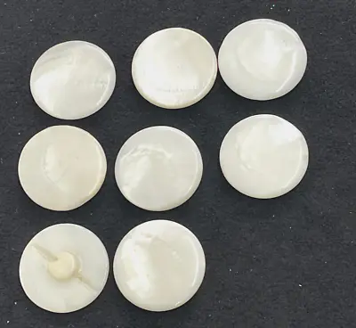 8 X Vintage Antique White Mother Of Pearl Buttons 15/16  Mop Shell Self Shank • $20