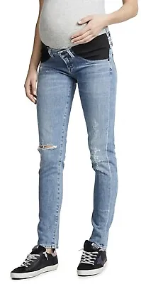 $59.99 • Buy $278 Citizens Of Humanity Maternity Racer 25x29 Jeans Distressed Blue 24 Rocket
