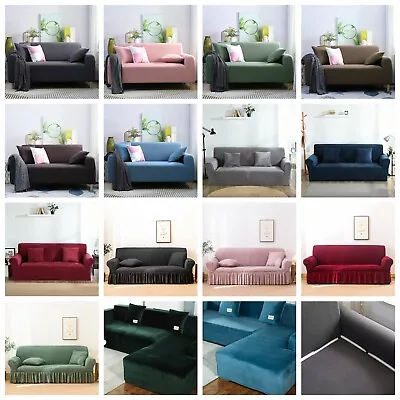 $9.99 • Buy 1 2 3 4 Seaters Sofa Cover Stretch Fit Lounge Couch Slipcover Recliner Protector
