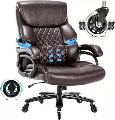 500lbs Big Tall Heavy Duty Office Chair With Quiet Rubber Wheels&Wide Metal Base • $196.59